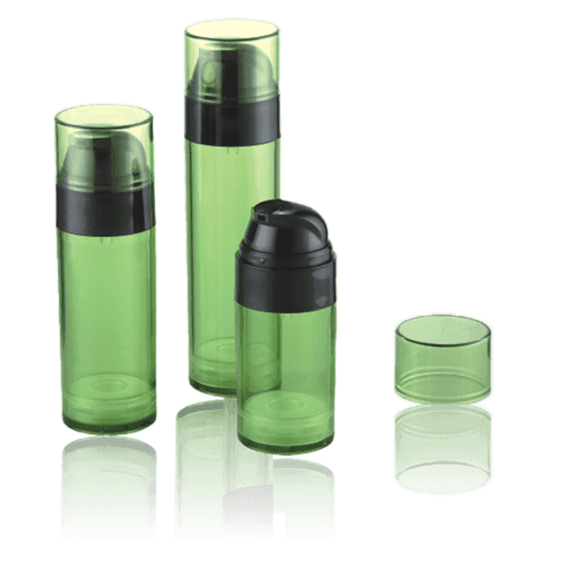 50ML 80ML 110ML Grøn gennemsigtig Airless Flaske HS-026A